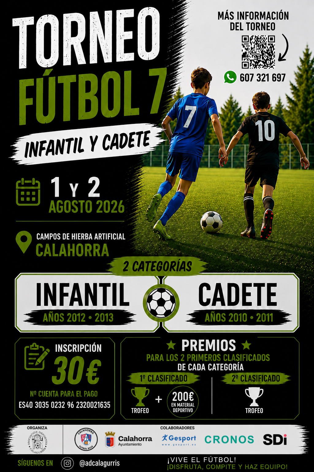 Cartel del torneo de fútbol 7 categorái infantil y cadete